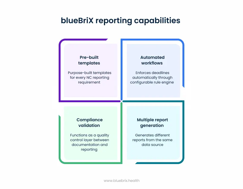 blueBriX reporting capabilities