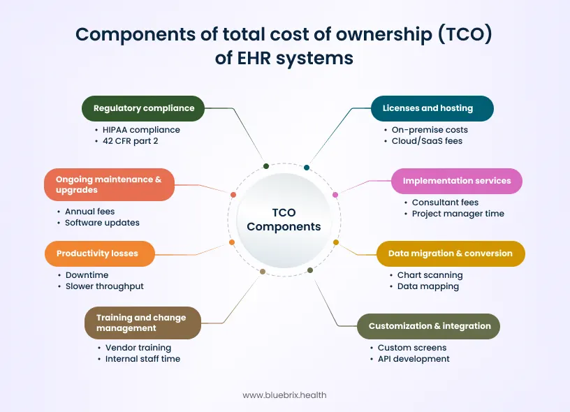 Components of Total Cost of Ownership of EHR Systems